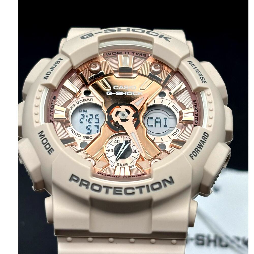Casio G-Shock GMAS120MF-4A Womens Blush Pink Metallic Analog Digital Watch NIBWT - Picture 14 of 17
